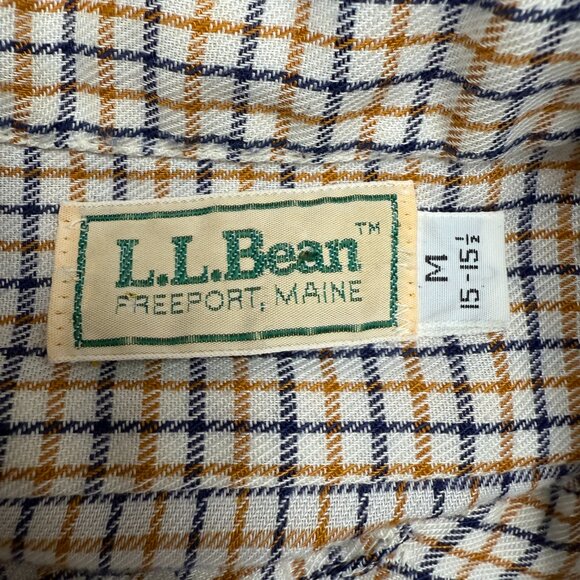 VINTAGE Men's L.L. BEAN Soft Plaid Button Down Shirt | Size M 15-15.5 - Picture 6 of 7